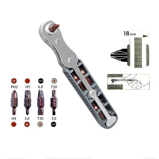 Bidirectional Right-Angle Ratchet Screwdriver Set by Habicare