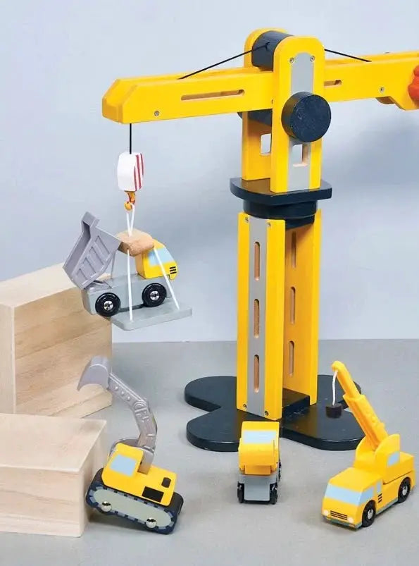 Big Yellow Crane – Mentari | Construction Toy NZ by Curious Moonbeam