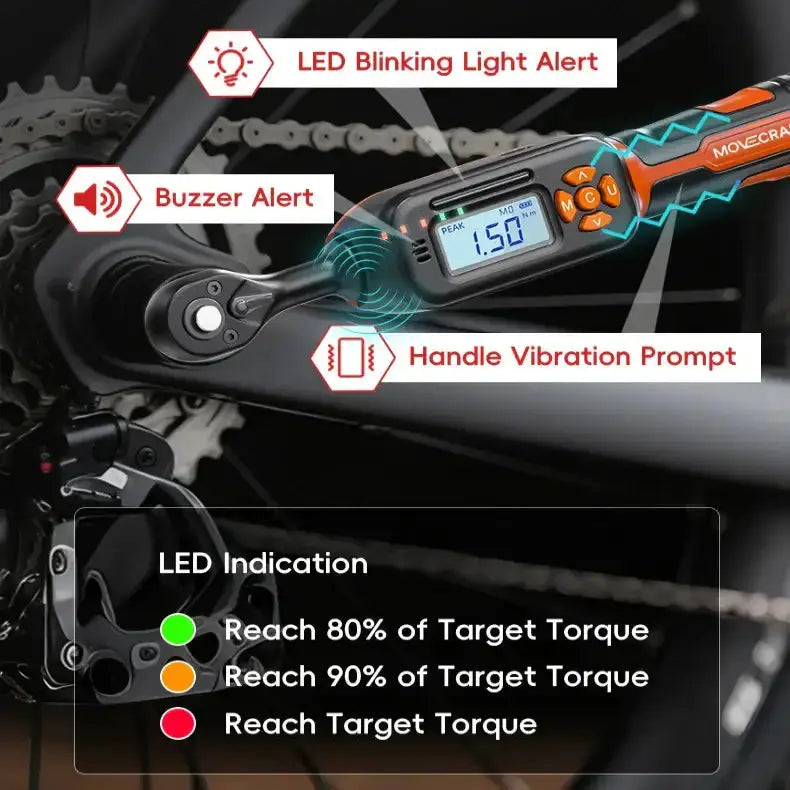 Bike Digital Torque Wrench Set (1/4″ Drive) (40pcs) by Habicare