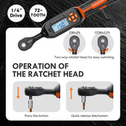 Bike Digital Torque Wrench Set (1/4″ Drive) (40pcs) by Habicare