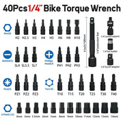 Bike Digital Torque Wrench Set (1/4″ Drive) (40pcs) by Habicare