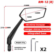 Bike Rear View Mirror 360° Adjustable (different models available) by Habicare