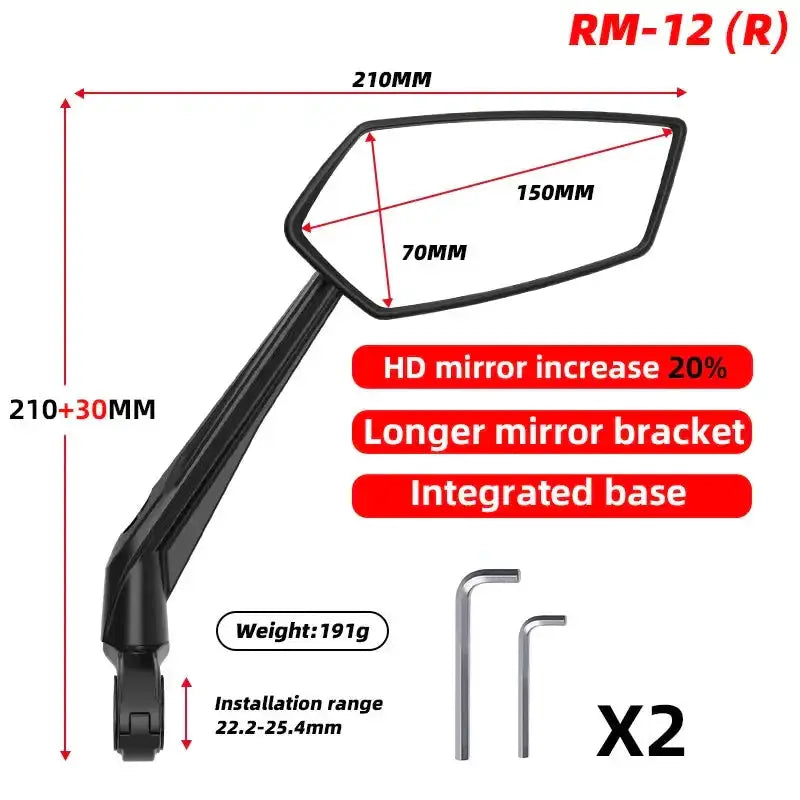 Bike Rear View Mirror 360° Adjustable (different models available) by Habicare