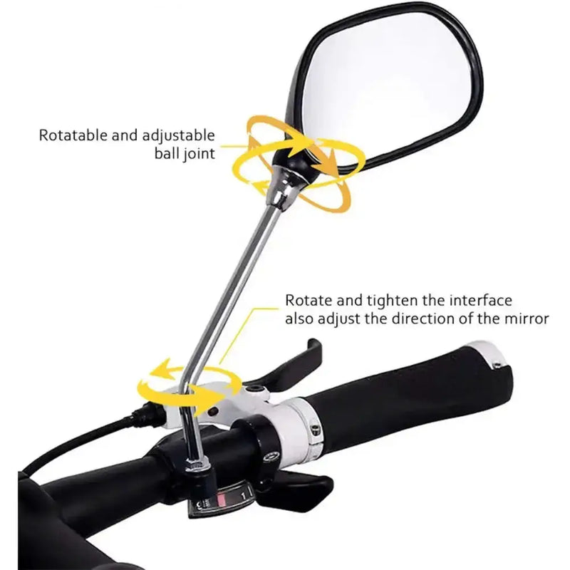 Bike Rearview Mirror 360° Adjustable with Reflector by Habicare