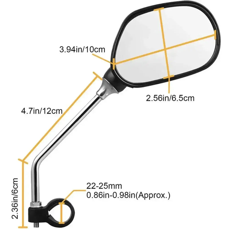 Bike Rearview Mirror 360° Adjustable with Reflector by Habicare