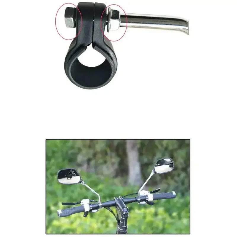 Bike Rearview Mirror 360° Adjustable with Reflector by Habicare
