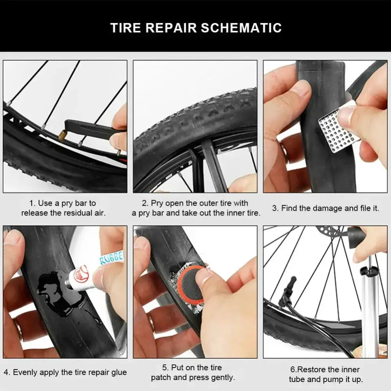 Habicare Bicycle Tyre Repair Kit with Vulcanizing Glue & Patches Bicycle Tyre Repair Kit with Vulcanizing Glue & Patches