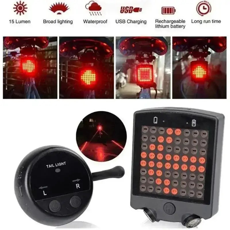 Wireless Bike Tail Light with Remote Control (USB Rechargeable) by Habicare