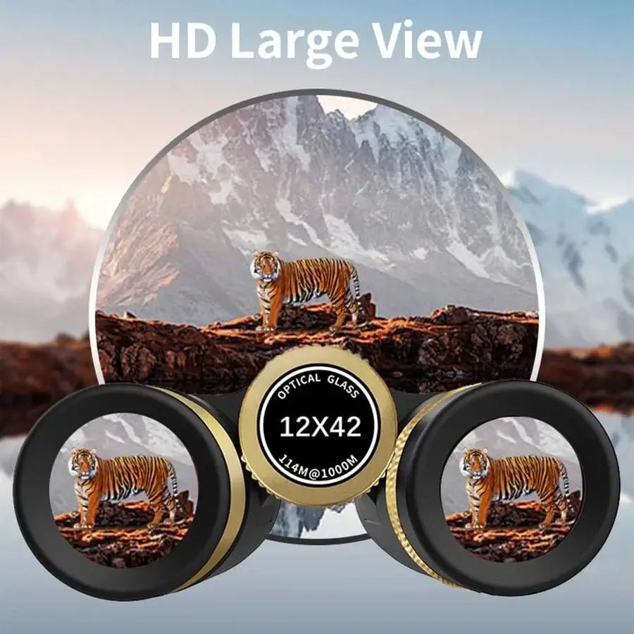 China China black Binoculars 12x42 Metal Wheels with High Definition and High Quality Are Suitable for Hiking, Bird Watching and Concerts