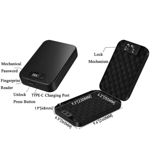 Biometric Safe Box – Mini Fingerprint & Password Vault by Habicare