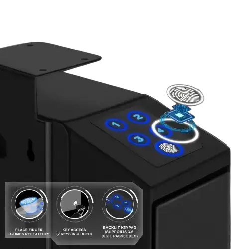 Biometric Handgun Safe with Fingerprint & PIN by Habicare