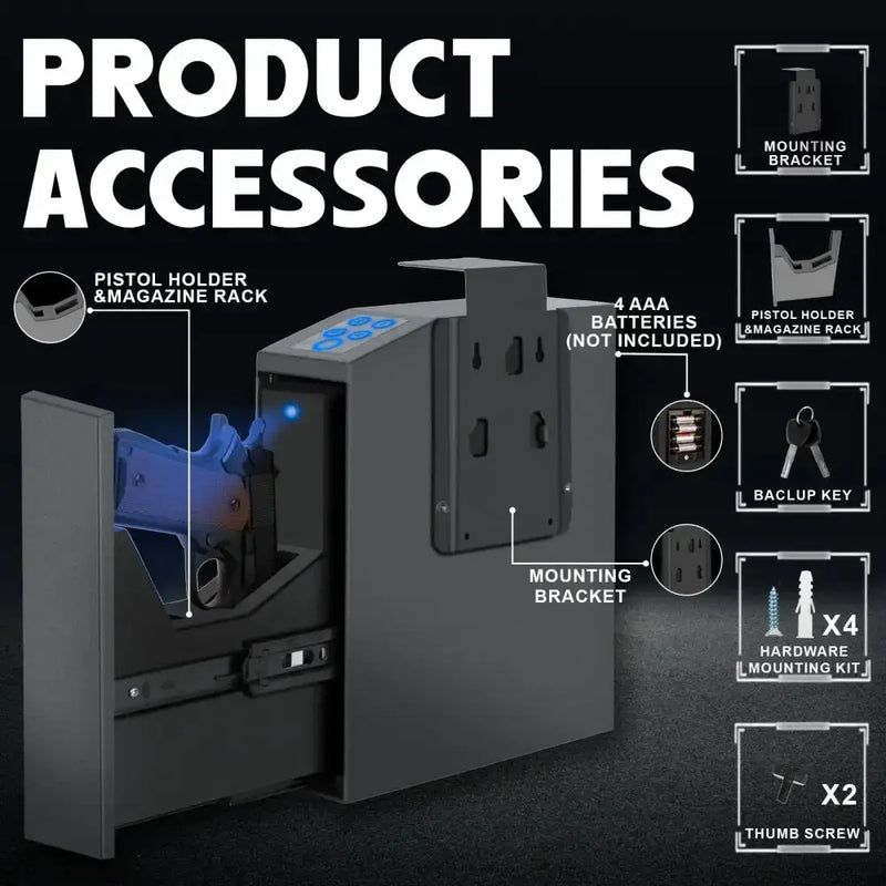 Biometric Handgun Safe with Fingerprint & PIN by Habicare