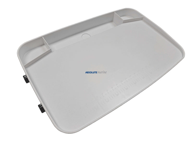 Large Bait Board with Mount and Rod Holders - spacious surface with side compartments and mounting options.