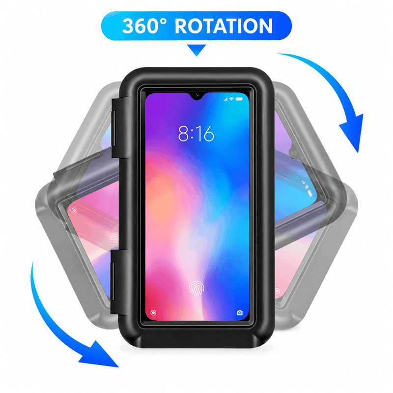 techplus 360° Rotating Waterproof Bicycle Phone Holder Black – Adjustable Bike Handlebar Mount 360° Rotating Waterproof Bicycle Phone Holder Black – Adjustable Bike Handlebar Mount