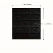 Black Brick Pattern Self-Adhesive Wallpaper (40 Pcs) by Habicare