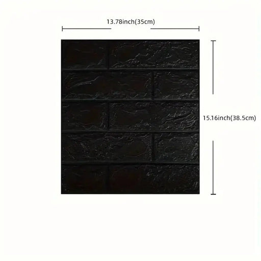 Black Brick Pattern Self-Adhesive Wallpaper (40 Pcs) by Habicare