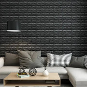 Black Brick Pattern Self-Adhesive Wallpaper (40 Pcs) by Habicare