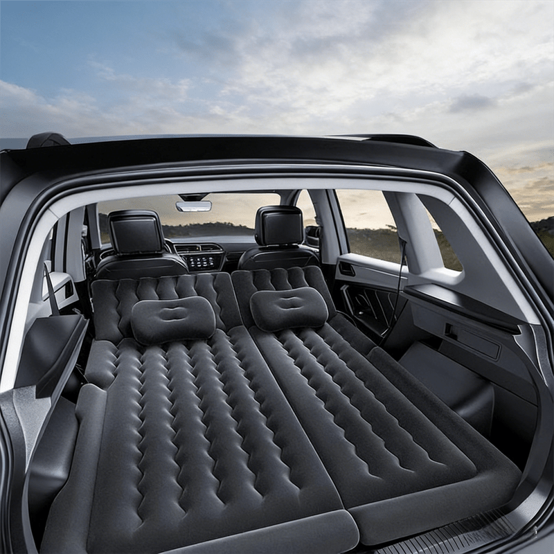 SportZone.co.nz Auto Accessories > Auto Accessories Others > Automotive Decor Black Multi-Chamber Car Inflatable Air Mattress with Electric Pump, Storage Bag & Pillows for Universal Trunk Sleeping and Camping (174 x 126 CM) Black Multi-Chamber Car Inflatable Air Mattress with Electric Pump, Storage Bag & Pillows for Universal Trunk Sleeping and Camping (174 x 126 CM)