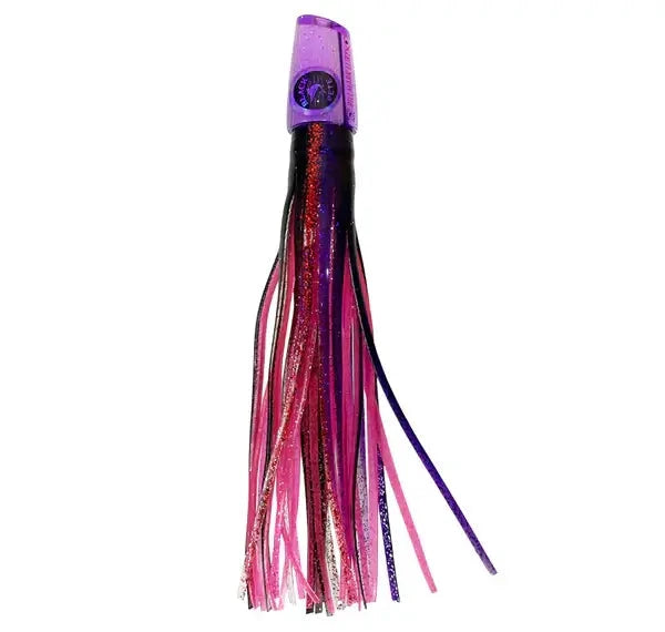 Black Pete Billmark Lil Ernie Lure featuring vibrant purple and pink design.