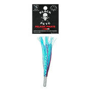 Black Pete Pelagic Pirate F-/Skirt 4" Lure displayed with vibrant blue and purple skirt material.