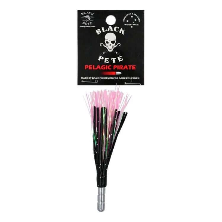 Black Pete Pelagic Pirate F-/Skirt 4" Lure with colorful skirt for pelagic fishing.