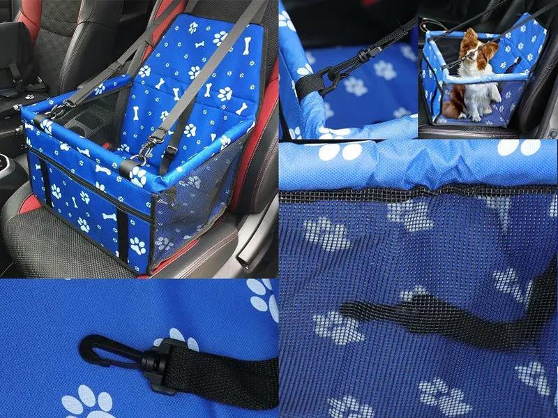 Waterproof Pet Cat Dog Car Seat Cover - Blue Pawn Bone by dealonline.co.nz