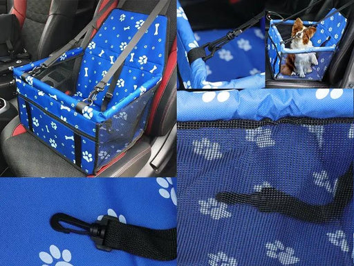 Waterproof Pet Cat Dog Car Seat Cover - Blue Pawn Bone by dealonline.co.nz