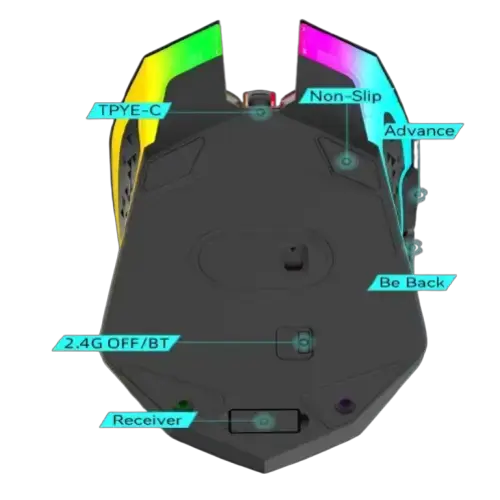 Bluetooth 5.2 RGB Dual-Mode Wireless Gaming Mouse (different models available) by Habicare