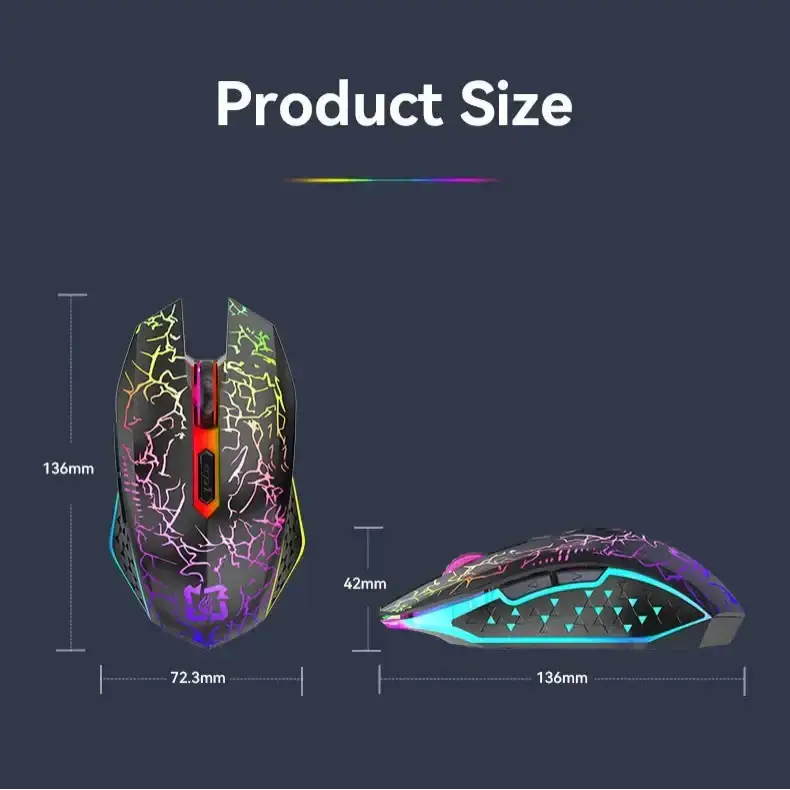 Bluetooth 5.2 RGB Dual-Mode Wireless Gaming Mouse (different models available) by Habicare