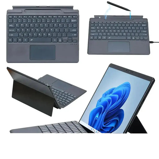 Habicare Ultra-Slim Bluetooth Keyboard with Touchpad & 7-Color Backlight for Surface Pro 8, 9, 10, 11 & X, Type-C Charging Ultra-Slim Bluetooth Keyboard with Touchpad & 7-Color Backlight for Surface Pro 8, 9, 10, 11 & X, Type-C Charging