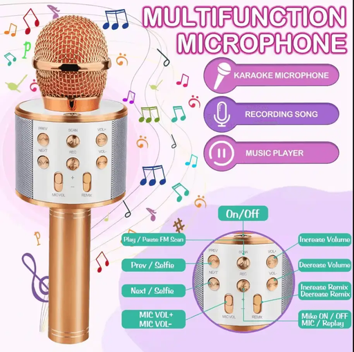 Wireless Bluetooth Karaoke Microphone– 5-in-1 Portable Mic by techplus
