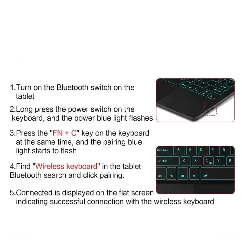 Habicare Bluetooth Backlit Keyboard with Touchpad for Microsoft Surface Pro 8, 9, 10, 11 & Pro X Bluetooth Backlit Keyboard with Touchpad for Microsoft Surface Pro 8, 9, 10, 11 & Pro X
