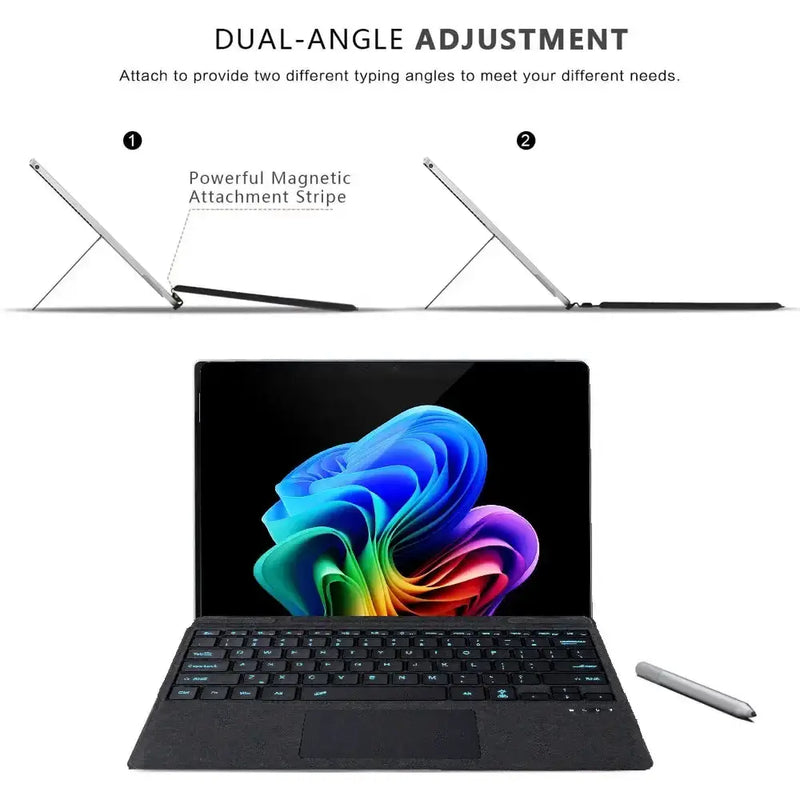 Habicare Bluetooth Detachable Slim Cover Keyboard for Microsoft Surface Pro 3–11, Pro X & Pro 7+ Bluetooth Detachable Slim Cover Keyboard for Microsoft Surface Pro 3–11, Pro X & Pro 7+