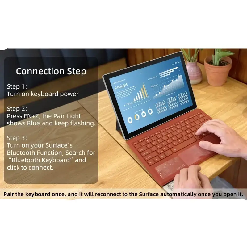 Habicare Bluetooth Detachable Slim Cover Keyboard for Microsoft Surface Pro 3–11, Pro X & Pro 7+ Bluetooth Detachable Slim Cover Keyboard for Microsoft Surface Pro 3–11, Pro X & Pro 7+