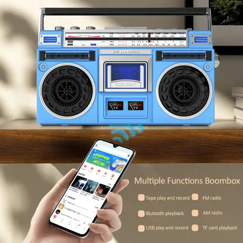 Bluetooth USB Cassette Radio Boombox by Habicare
