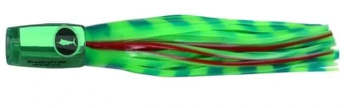 Bluewater Skirt 10'' POP Lumo Green fishing lure with hand poured green head and silicone skirt.