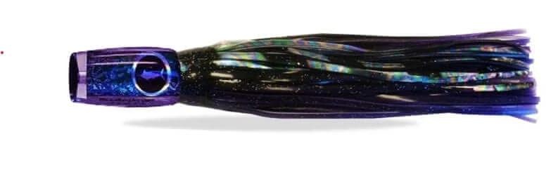 Bluewater Skirt 10'' POP Purp/Black trolling lure with hand poured head and silicone skirt.