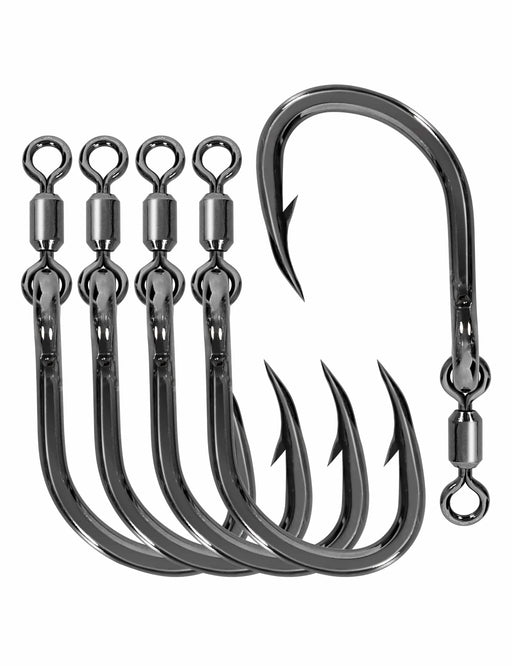 Bluewing Big Game Live Bait Hook ( 5pcs) - Innovative hooks with stainless steel swivel for fishing efficiency.