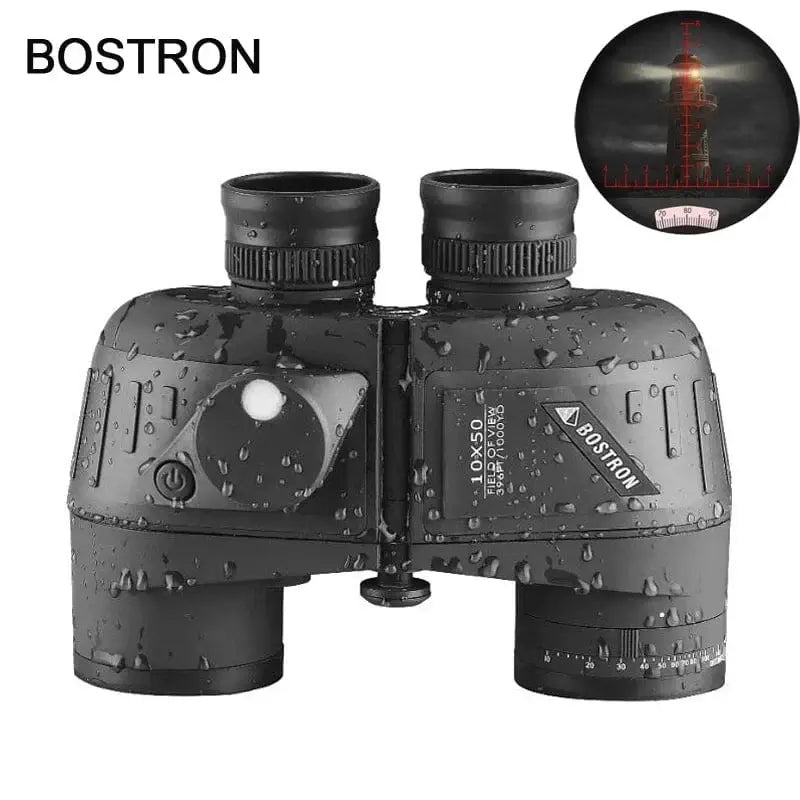 China China Black1050 Binoculars 10x50 Marine Military Telescope Adults Waterproof With Rangefinder Compass BAK4 Prism HD Bird Watching For Hunting