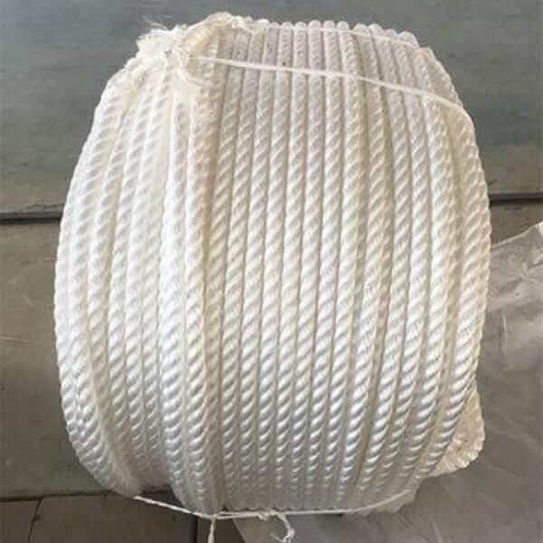 Anchor Rope Polyester 50m 100m Rope Packs 8mm to 12mm - Heavy-duty white polyester rope in a coiled pack.