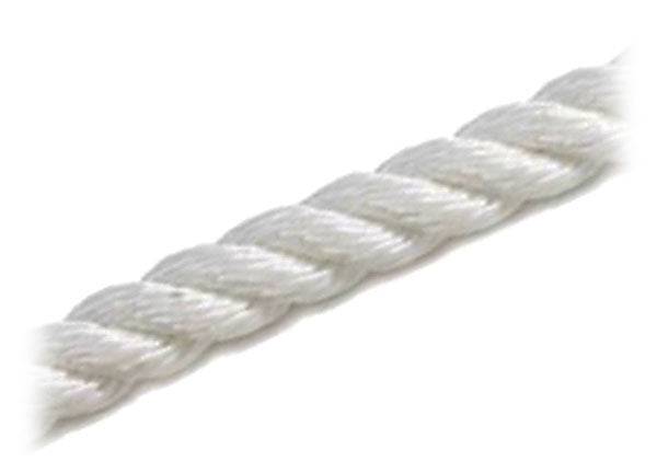Bridon Polyester 220M Rope Reels 6mm-40mm close-up view of the strong white rope with excellent abrasion resistance