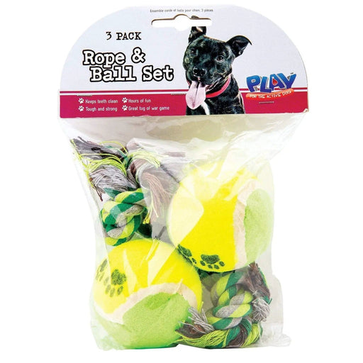 BroDeals Dog Toys Pet Dog rope & ball set Pet Dog rope & ball set