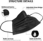 Black Masks 150pcs by BroDeals