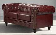 BroDeals 2 Seater Sofa Boston Faux Leather Chesterfield 2 Seater Sofa Boston Faux Leather Chesterfield 2 Seater Sofa