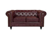 BroDeals 2 Seater Sofa Boston Faux Leather Chesterfield 2 Seater Sofa Boston Faux Leather Chesterfield 2 Seater Sofa