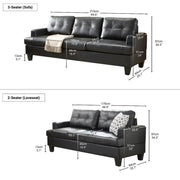 BroDeals 3 seater Sofa Knollwood 3 Seater Faux Leather Sofa - Black Knollwood 3 Seater Faux Leather Sofa - Black