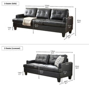 BroDeals 2 Seater Sofa Knollwood 2 Seater Faux Leather Sofa - Black Knollwood 2 Seater Faux Leather Sofa - Black