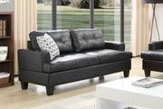 BroDeals 2 Seater Sofa Knollwood 2 Seater Faux Leather Sofa - Black Knollwood 2 Seater Faux Leather Sofa - Black