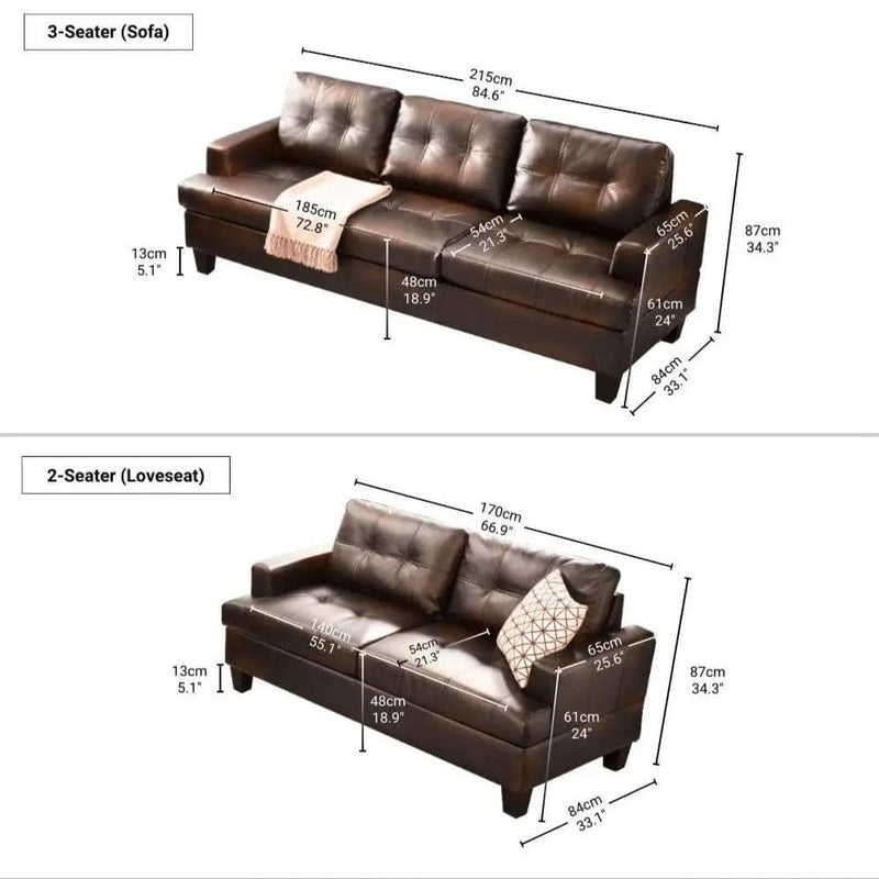 BroDeals 2 Seater Sofa Knollwood 2 Seater Faux Leather Sofa - Brown Knollwood 2 Seater Faux Leather Sofa - Brown