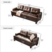 BroDeals 2 Seater Sofa Knollwood 3+2 Seater Faux Leather Sofa - Brown Knollwood 3+2 Seater Faux Leather Sofa - Brown